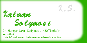 kalman solymosi business card